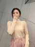 莫代爾高品質(zhì)打底衫女2026秋冬桑蠶絲新款內搭中高領(lǐng)保暖上衣加絨加厚 椰奶杏【高領(lǐng)】 M 80-105斤 曬單實(shí)拍圖