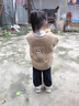 嘟嘟家童裝寶寶外套秋裝嬰兒保暖麥穗絨上衣秋冬款男童開(kāi)衫加絨女童冬裝 卡其色 100 cm 曬單實(shí)拍圖