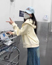 真維斯（JEANSWEST）運動(dòng)套裝女連帽開(kāi)衫衛衣闊腿褲兩件裝2025新款休閑時(shí)尚穿搭一整套 衛衣 米色 純色+長(cháng)褲 米色 純色 S 曬單實(shí)拍圖