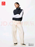 優(yōu)衣庫女裝針織廓形長(cháng)褲/彎刀鐮刀褲子25秋冬新款483722 475344 483722/01乳白色 M 曬單實(shí)拍圖