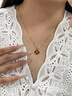 中國黃金（CHINA GOLD）四葉草黃金項鏈女足金吊墜生日禮物送女友老婆結婚紀念日走心實(shí)用 足金四葉草紅瑪瑙吊墜+K金鏈 曬單實(shí)拍圖