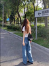 衣品元韓版復古高腰牛仔褲女2025秋季新款顯瘦百搭休閑寬松直筒拖地長(cháng)褲 復古藍 L （105-115斤） 曬單實(shí)拍圖