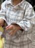 無(wú)印良品（MUJI）嬰童 法蘭絨長(cháng)袖襯衫 兒童襯衣男童女童童裝25年秋季CC272A5A 米白色格紋 100 /56A 曬單實(shí)拍圖