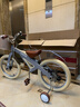 鳳凰（Phoenix）兒童自行車(chē)2-3-6-8-10歲鎂合金童車(chē)寶寶碟剎伸縮中大童單車(chē)公主款 薄荷灰伸縮鎂合金米胎雙碟剎99裝 18寸(適合115-135cm) 曬單實(shí)拍圖