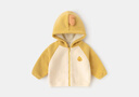 嘟嘟家寶寶外套卡通冬季男童女童連帽衫加絨冬裝兒童衣服保暖潮 黃色110 曬單實(shí)拍圖