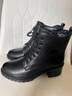 富貴鳥(niǎo)（FUGUINIAO）馬丁靴女鞋棉鞋女冬季外穿羊毛保暖防滑短靴女真皮靴子女英倫風(fēng) FG5021黑色[羊毛保暖] 38 曬單實(shí)拍圖