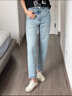 moussy【熱銷(xiāo)爆款】褲王新款直筒水洗毛邊牛仔褲010GAS11-5440 藍色 M 曬單實(shí)拍圖