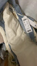 森馬（Semir）羽絨服女中長(cháng)款防潑水拼接牛仔潮酷個(gè)性冬抗靜電寬松輕薄外套 奶白（白鴨絨）10501 S 曬單實(shí)拍圖