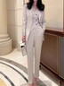 SUSTYLEG輕奢品牌西服套裝女西裝馬甲三件套修身總裁小西服氣質(zhì)工作服 薄荷綠西裝+馬甲+褲子 XL 曬單實(shí)拍圖