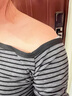 津炳勝黑色條紋長(cháng)袖t恤女打底針織衫可外穿秋季斜領(lǐng)露肩辣妹上衣女內搭 黑灰條紋斜肩上衣【修身顯瘦丨性感減齡】 M 【建議80-100斤】 曬單實(shí)拍圖