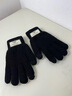 回力（Warrior）手套男冬季騎行針織防風(fēng)寒加絨加厚保暖毛線(xiàn)手套可觸屏棉手套 黑色【雙層加絨】 曬單實(shí)拍圖