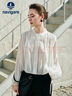 納維凱爾意大利小帆船女薄款寬松長(cháng)袖襯衫法式慵懶襯衣2313005507 白 S  曬單實(shí)拍圖