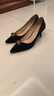 百麗（Belle）蝴蝶結細高跟單鞋女商場(chǎng)同款牛皮尖頭單鞋3Y6G2CQ4 黑色 37 (235mm) 曬單實(shí)拍圖