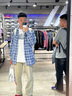 卡圖弛美式復(fù)古扎染襯衫男春秋季寬松潮流高級感街頭痞帥休閑襯衣服外套 藍(lán)色 XL 曬單實拍圖