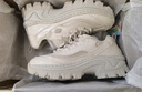 斯凱奇（Skechers）女鞋秋季蜜糕鞋厚底增高老爹鞋時(shí)尚潮流小個(gè)子百搭休閑鞋177223 乳白色/OFWT 36 曬單實(shí)拍圖