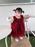 G.DUCKKIDS小黃鴨女童連衣裙春秋款25新款兒童生日禮服女寶寶秋裝紅色連衣裙 紅色 大蝴蝶春秋裙 80 碼建議身高70-80cm 曬單實(shí)拍圖