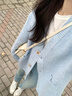 妃?，幮蓍e褲女裝套裝2025秋冬新款韓系減齡甜美復古日系感顯瘦牛仔褲子 藍色開(kāi)衫+內搭+牛仔褲子 M 曬單實(shí)拍圖