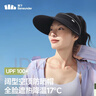 蕉下（beneunder）防曬帽子女黑膠空頂帽遮陽(yáng)帽防紫外線(xiàn)遮臉太陽(yáng)帽BM569黑 曬單實(shí)拍圖