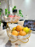 崢野現代輕奢雙層水果盤(pán)客廳茶幾零食盤(pán)歐式陶瓷果盤(pán)簡(jiǎn)約精致果籃 曬單實(shí)拍圖
