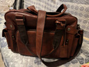 慢時(shí)光歐美風(fēng)真皮旅行包電腦包頭層牛皮行李包出差手提包男單肩包健身包 淺棕色 曬單實(shí)拍圖