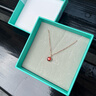 timebetter天然石榴石銀項鏈女簡(jiǎn)約小眾圓形鎖骨鏈吊墜精巧酒紅色本命年禮物 套4/項鏈+玫瑰禮盒 默認1 曬單實(shí)拍圖