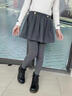 NICKYBABY女童加絨打底褲秋冬褲裙2025新款春秋兒童假兩件裙褲女孩外穿褲子 2176灰色【加絨款】 160 cm 曬單實(shí)拍圖