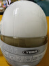 野馬（YEMA）3c認證新國標A類(lèi)362S電動(dòng)車(chē)頭盔女夏季防曬摩托車(chē)安全帽男輕便電瓶車(chē)半盔 陶瓷白風(fēng)車(chē)配咖色短鏡 曬單實(shí)拍圖