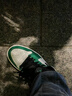 耐克（NIKE）Air Jordan 1 Mid AJ1 中幫白黑紅防滑耐磨緩震復古運動(dòng)籃球鞋 852542-301白綠 40 (250mm) 曬單實(shí)拍圖