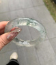 冰種飄花翡翠手鐲緬甸翡翠處理冰透水潤圓條玉鐲翡翠葉子吊墜套裝 53手鐲單個(gè)帶禮盒 曬單實(shí)拍圖
