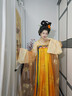 重回漢唐長(cháng)安渡原創(chuàng  )唐制齊胸破裙套裝國風(fēng)漢服女款春夏 上淺黃下橘黃齊胸套裝/預售45天 L 165 曬單實(shí)拍圖
