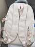 威納登書(shū)包女小學(xué)生初中生大容量背包高中多層高顏值撞色大學(xué)生雙肩包 白色（不帶掛件） 曬單實(shí)拍圖