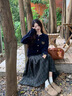 唐菓蜜連衣裙女秋冬季2025新款女裝時(shí)尚減齡學(xué)院風(fēng)韓系氛圍感穿搭套裝裙 藏青毛衣+格子裙 M 曬單實(shí)拍圖