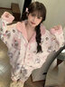 另塵珊瑚絨睡衣女秋冬季可愛(ài)甜美Kitty貓2025新款冬天長(cháng)袖加厚家居服 2641 芭比粉貓 L 曬單實(shí)拍圖