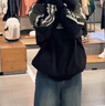 adidas陳冠希同款街頭漫游系列復古V領(lǐng)套頭衫秋季阿迪達斯三葉草 黑色/巖層橄欖綠     S 曬單實(shí)拍圖