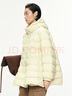 JNBY/江南布衣冬羽絨服女寬松白鴨絨連帽輕薄外套中長(cháng)款5O0C12160 748/淺豆黃 XS 曬單實(shí)拍圖
