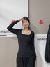 NBGLS品牌保暖內衣套裝女2025秋冬新款打底棉毛衫純色秋衣秋褲 黑色（中領(lǐng)）  M 【建議體重110斤以?xún)取?曬單實(shí)拍圖