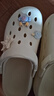 名創(chuàng)優(yōu)品（MINISO）洞洞鞋男女夏季外穿涼鞋防滑厚底踩屎感包頭涼拖鞋 卡其+海洋星星 曬單實拍圖