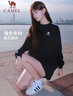 駱駝（CAMEL）圓領(lǐng)套頭衛衣女百搭休閑寬松運動(dòng)上衣 C25CAYL6041 幻影黑 S 曬單實(shí)拍圖