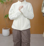 BEIN SPACE 秋冬新品polartec thermal女士可外穿搖粒絨開(kāi)衫 Y056 淺云白 M 曬單實(shí)拍圖