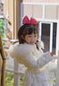 G.DUCKKIDS小黃鴨女童棉服中長(cháng)款收腰外套兒童棉衣中大童毛領(lǐng)保暖休閑防寒衣 米色 170 cm 曬單實(shí)拍圖