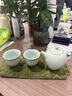 青澹墨雅天青汝窯 茶壺套組冰裂釉功夫泡茶壺景德鎮手工陶瓷禮盒裝 美人肩茶組 曬單實(shí)拍圖