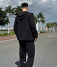 FILA 斐樂官方男裝針織連帽外套2025秋新款健身運(yùn)動(dòng)防曬寬松夾克男 深黑-BK L 175/96A/L 曬單實(shí)拍圖