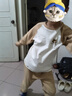 巴帝巴帝嬰幼兒童秋衣秋褲睡衣男女童家居服套裝 卡其 小熊寶貝 140 曬單實(shí)拍圖