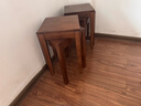 家逸實(shí)木凳子家用可疊放小板凳簡(jiǎn)約餐桌凳椅子創(chuàng  )意銅素方凳高凳 曬單實(shí)拍圖