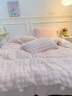 水星系列家紡少女風(fēng)冬季韓版兔兔絨牛奶絨床上四件套加厚保暖親膚床單被套床品 泡芙兔兔絨-桃粉 1.2m床三件套 床單款 150x200cm 曬單實(shí)拍圖
