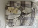 MUJI女式無(wú)側縫法蘭絨睡衣女士家居服純棉冬季套裝 薰衣草色格紋5A XL 曬單實(shí)拍圖