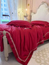 RIK SMITS歐式140支真絲棉婚慶四件套紅色刺繡被套結婚陪嫁床上用品陪嫁禮 克羅芯戀曲--紅色【140支雙股長(cháng)絨棉+匠心刺繡】 2.0m 床單款 （被套220*240cm） 【送床旗】 曬單實(shí)拍圖