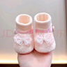 米嘟爾嬰兒鞋襪春秋新生兒寶寶軟底地板襪鞋防滑蕾絲公主學(xué)步鞋防掉單鞋 粉色（側扣襪口鞋-粉煙結） 12.5 M 內長(cháng)12.5cm建議7-15個(gè)月 曬單實(shí)拍圖