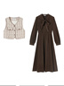 香影小香風(fēng)連衣裙套裝女2025秋季新款法式馬甲長(cháng)袖燈芯絨裙子套裝 咖色 L 165/88A/110-125斤 曬單實(shí)拍圖