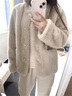 芳嬪毛毛衣服女外套仿皮草秋冬款水時(shí)尚小香風(fēng)短款加厚小個(gè)子上衣百搭 奶白色 L116128斤 曬單實(shí)拍圖